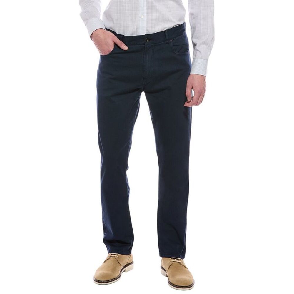 Isaia Mens Chino Trouser, Navy